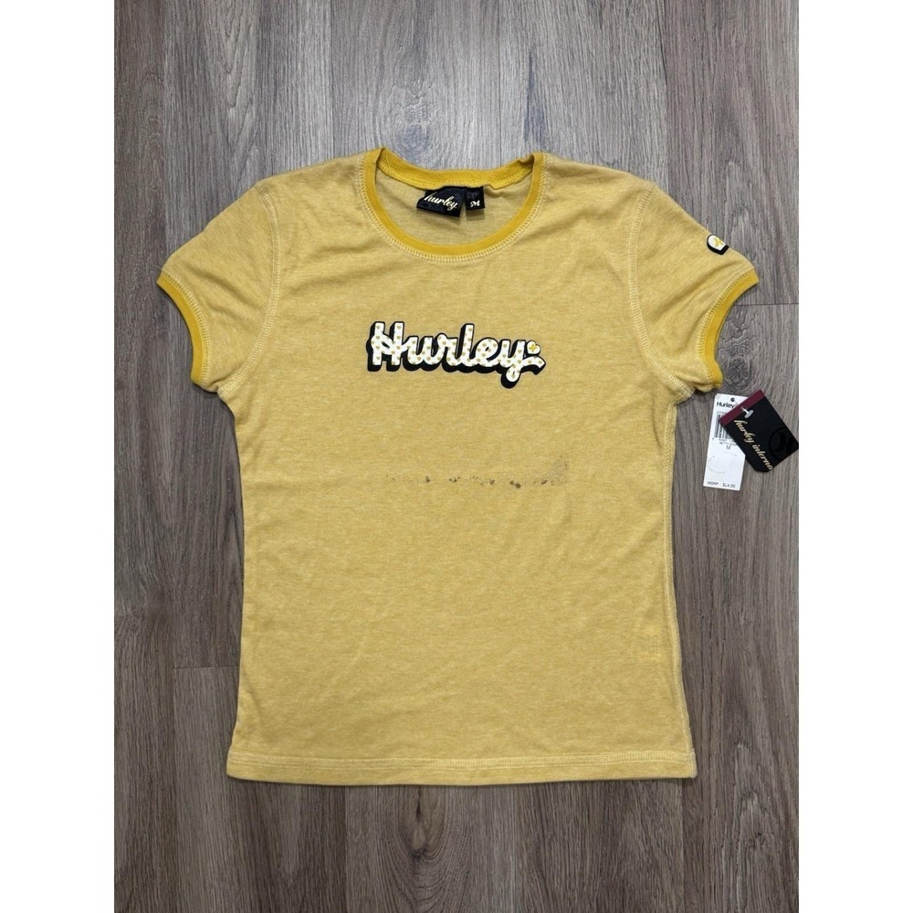 Y2K Hurley Yellow Women's T Shirt Size M